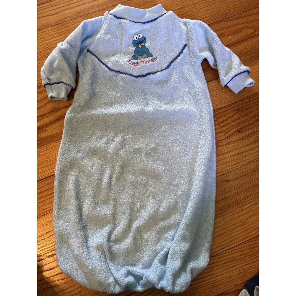 Vtg 80s 90s Sesame Street Cookie Monster Baby Sleep Sak Big Bird‎ Tag Newborn